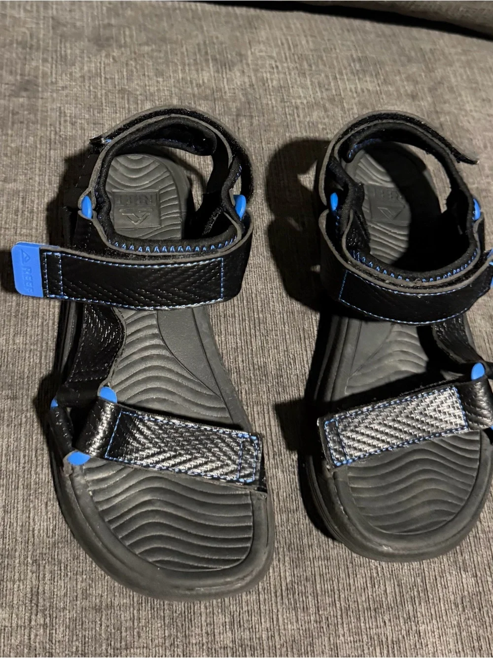 Reef Black and Blue Kids Adjustable Sport Sandals